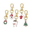 5Pcs Christmas Theme Alloy Enamel Pendant Decoration HJEW-JM02274-1