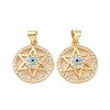 Brass Micro Pave Cubic Zirconia Pendants ZIRC-P106-54G-2