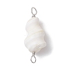 Natural Conch Shell Connector Charms PALLOY-JF02812-01-3