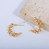 C-shaped with Round Brass Stud Earrings CR6027-1