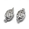 Anti-Tarnish Rhodium Plated 925 Sterling Silver Box Clasps STER-L057-009P-1