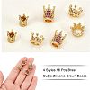 16Pcs 4 Style Brass Cubic Zirconia Beads KK-NB0001-53-7