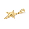 Brass Micro Pave Clear Cubic Zirconia Star European Dangle Charms KK-U044-09G-2