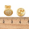 Brass Micro Pave Clear Cubic Zirconia Stud Earrings EJEW-D305-15G-4