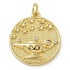 Rack Plating Brass Micro Pave Cubic Zirconia Pendants KK-K392-19A-G-1