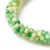 Bling Glass Beads Braided Stretch Bracelet BJEW-JB07423-03-2