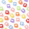 350Pcs 7 Colors Spray Painted Transparent Acrylic Beads OACR-FS0002-52-3