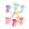 UV Plating Opaque Acrylic European Beads PACR-T017-10G-1