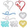 Gorgecraft 4Pcs 4 Styles Valentine's Day Carbon Steel Cutting Dies Stencils DIY-GF0006-65-1