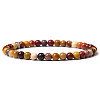4mm Round Natural & Synthetic Mixed Gemstone Beads Bracelet for Men KG3069-M-4