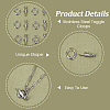 10Pcs 304 Stainless Steel Toggle Clasps STAS-SC0010-67-6