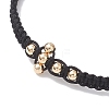 Brass Beaded Braided Bead Bracelets BJEW-JB12817-02-3