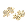 Brass Micro Pave Clear Cubic Zirconia Connector Charms for Jewelry Making CU-CBAAA59-01G-01-2