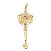 Brass Micro Pave Cubic Zirconia Big Pendants KK-B147-04G-08-1