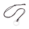 Natural Quartz Crystal Ring Pendant Necklace with Nylon Cord for Women NJEW-F306-02C-3