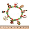 Christmas Alloy Enamel Charm Bracelets LS-BJEW-B155-01B-KCG-2