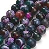 Natural Fire Crackle Agate(Dyed & Heated) Beads Strands G-K425-A05-14mm-2