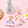 10Set 2 Styles Star Alloy Swivel Clasps with 10Pcs Iron Split Key Rings PURS-YW0001-01A-6