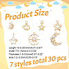 ARRICRAFT Alloy & Brass Cubic Zirconia Charms ZIRC-AR0001-28-2