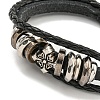 PU Imitation Leather Cord Triple Layer Multi-strand Bracelets BJEW-P329-05B-AS-2