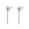 Non-Tarnish 304 Stainless Steel Ball Post Stud Earring Findings STAS-Z035-03P-2