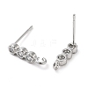 Brass Micro Pave Cubic Zirconia Studs Earring Findings KK-K364-08P-2