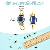 20Pcs Resin Evil Eye Round Bead with 304 Stainless Steel Connector Charms PALLOY-FS00071-02-3
