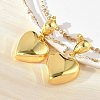 Heart 304 Stainless Steel Dangle Stud Earrings LS-EJEW-A125-56G-3