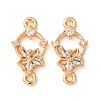 Brass Pave Clear Cubic Zirconia Connector Charms CU-CBAEC99-10G-1