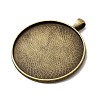 Tibetan Style Alloy Pendant Cabochon Settings TIBEP-R351-02AB-FF-2