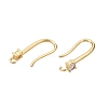 Brass Micro Pave Clear Cubic Zirconia Earring Hooks ZIRC-R112-06G-2