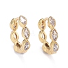 Brass Micro Pave Cubic Zirconia Huggie Hoop Earrings X-EJEW-K083-34G-B-1