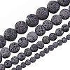 Olycraft 4 Strands 4 Style Unwaxed Natural Lava Rock Bead Strands G-OC0002-85-1