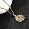 Brass Clear Cubic Zirconia Pendant Necklaces for Women NJEW-A039-02E-G-3