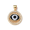 Lampwork Evil Eye Pendants with Clear Cubic Zirconia ZIRC-L102-11G-03-2