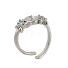 Adjustable Brass Cuff Rings X-ZIRC-F076-02P-2