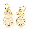 Brass Micro Pave Cubic Zirconia Charms ZIRC-O037-21G-2