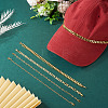 4Pcs 4 Styles Brass Paperclip & Cuban Link 7 Curb Chains AJEW-TAC00042-8