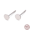 Rhodium Plated 925 Sterling Silver Earrings Findings STER-P032-15-4mm-1