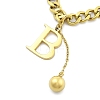 Ion Plating(IP) 304 Stainless Steel Letter B Pendant Cuban Link Chain Necklaces for Women NJEW-U016-01G-2