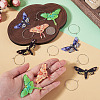 4 Pairs 4 Colors Butterfly Alloy & Acrylic Hoop Earrings EJEW-TA0001-88B-6
