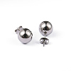 Tarnish Resistant 304 Stainless Steel Ball Stud Earrings EJEW-2224-10mm-P-1