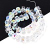 Electroplate Transparent Glass Beads Strands EGLA-N022-04A-D21-2