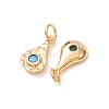 Brass Micro Pave Cubic Zirconia Charms CU-K002-42G-C-2