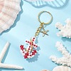 2Pcs Iron Glass Seedbead Keychain KEYC-MZ00034-4