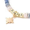Brass Star Charm Bracelet & Necklace SJEW-JS01268-6