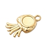 304 Stainless Steel Pendant Cabochon Settings STAS-B113-09G-04-2