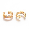 Golden Plated Brass Micro Pave Cubic Zirconia Cuff Earrings EJEW-L244-18G-2