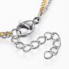 Two Tone 304 Stainless Steel Bracelets BJEW-G580-03-3