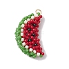 Handmade Glass Seed Beaded Watermelon Pendants PALLOY-MZ00395-1